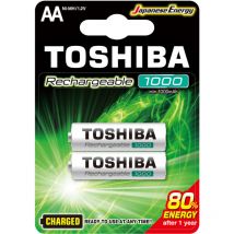 Piles rechargeables ready to use aa 1,2V 1000mAh 2pcs Toshiba