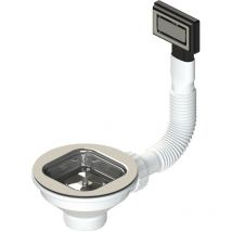 Piletta Ø114 pour évier trou Ø90 avec trop plein l.b. plast D601-M-CV acier inoxydable brossé