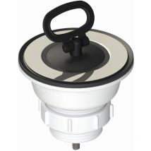 Piletta Ø80 con tappo maniglia Ø52, uscita 1'1/4 e vite da 70 mm l.b. plast D507 Acciaio