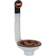 Piletta basket universale per lavello cucina ø 114 mm con troppo pieno pvd rame spazzolato l.b. Plast Fasolo 670-46-RFSS-CL-VAN pvd Rame Spazzolato