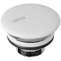 Piletta con tappo in ceramica e scarico libero bianco lucido di