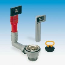 Piletta con troppo-pieno rettangolare per lavelli inox con griglia estraibile. ø 60 mm. 1712.000 1712.000