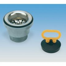 Piletta senza troppo-pieno per lavelli inox con griglia estraibile. ø 60 mm. 1912.000