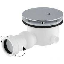 Piletta sifonata in abs con tappo cromato e snodo per piatto doccia ø112 - tappo cromato c.g.s. srl