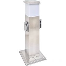 Pilier de prise de jardin avec lampe Acier inoxydable