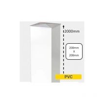 Gefradis - Pilier pvc Blanc pour Portail - H2000 - 200x200