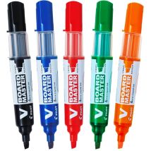 Pilot V-board Master Cf5marker Pennarelli Lavagna Bianca Set 5 Punta Scalpello Ricaricabili