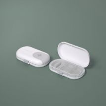 Pilulier, pilulier hebdomadaire, pilulier, pilulier, 4 compartiments, pilulier avec couteau(gris)