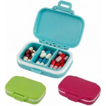 Pilulier Portable avec 3 Compartiments Amovibles pour Le Voyage, Petite boîte de Transport de médicaments avec Fermeture sécurisée Lot de 3