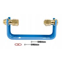 Consola para conectar medidor de agua 1/2" – Acero – Conexiones de latón