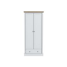 Devon 2 Door Wardrobe – White – Traditional Design – Dimensions: 79.7 x 56 x 181.5 cm – Weight: 59 kg