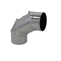 Edelstahl Ofenrohr-Bogen drehbar 150mm 0-90 Grad 4-teilig mit Reinigungs-Öffnung für feste, flüssige oder gasförmige Brennstoffe