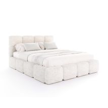 Lit Coffre Delicato 160 X 200 Cm Avec Sommier À Lattes Relevable Blanc