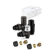 Kit Valvole D'Arredo Termostatizzabili Colore Nero Con Raccordo Per Tubo Multistrato Apm 100knn 015 M 16 12 Nero