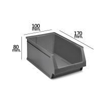 Sortimentskasten Grau No51 170x100x80 mm – Werkzeugaufbewahrung – Stapelbar – 1/6