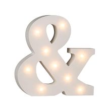 Out Of The Blue Cartello In Legno & Illuminato Con 9 Luci Led, Funzionamento A Batteria, Circa 16 Cm. 1 W, Bianco, 16 X 3 X 16 Cm