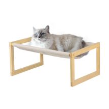 Haloyo Abnehmbares Katzenbett Aus Holz, Katzenzelte, Abnehmbar Und Waschbar, Holzfarbe