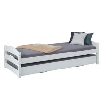 Letto Multifunzionale Vindas Salvaspazio Singolo/matrimoniale Pino Massello Colore Bianco Inter Link