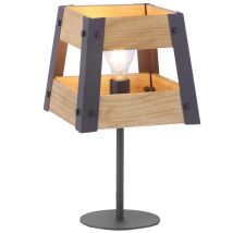Leuchten Direkt - Lampe De Chevet Rétro En Bois Et Fer, Idéale Pour La Lecture, La Chambre À Coucher Ou Le Salon