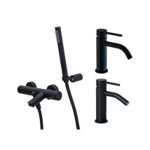 Paffoni - Mattschwarzes Waschbecken-, Bidet- Und Badewannenmischer-set Light Kitlig9no