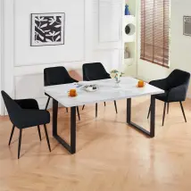 Jymtom 4 Chaise Haute De Salle À Manger Avec Dossier (83cm) - Ergonomique, Capacité De Charge De 120 Kg Et Prête À Être Assemblée En 15 Minutes( 4, 