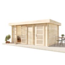 Alpholz Gartenhaus Modern-e Gartenhaus Aus Holz, Holzhaus Mit 28 Mm Wandstärke, Blockbohlenhaus Mit Montagematerial
