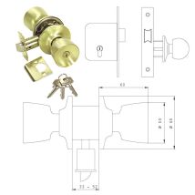 Tesa – Knauf 3520-lm/50 – Mattes Zinn-Finish – Verriegelung mit Außenschlüssel – Anwendbar für Türsprechanlagen