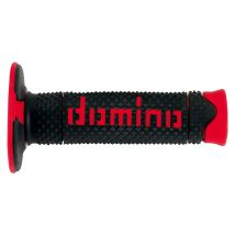Manopole Domino Off Road A Piramide A Due Componenti, Nero/rosso