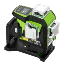 Huepar Hx04cg 4x360° Grünlaser Kreuzlinienlaser Mit Lcd-anzeige, ±3,5° Selbstnivellierung, 5200mah Akku, Ip54, Typ-c Laden, Pulsmodus, Hebebasis, Inkl
