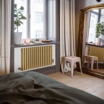 Terma - Brass Horizontal Designer Radiator Oval Column Central Heating Radiators 590x865