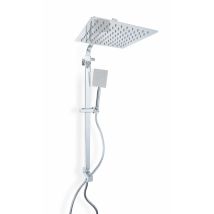 Metaform - Ensamble De Douche Carré Chrome En Acier Inox Mod. Zeus