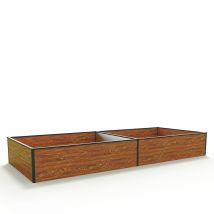Gfp - Halfsize Huerto Urbano De Aluminio - Jardinera Compacta Y Resistente Enóptica De Madera - 297 X 119 X 39 Cm
