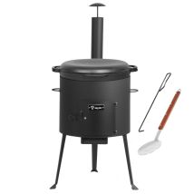 Kazan En Fonte Avec Four Kazan Ø 39,5 Cm Marmite En Fonte 19 L Avec Couvercle Chaudron - Bbq-toro