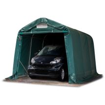 Toolport Carpa Garage 2,4x3,6 M Pvc 800 N De Alta Resistencia Garaje Portátil Cobertizo Compacto De Almacenamiento Refugio 100% Impermeable Verde