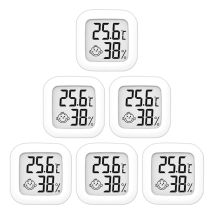 Lot De 6 Thermomètres Hygromètres D'Intérieur De Haute Précision - 10 °c À 70 °c - Pour Chambre De Bébé, Salon, Bureau, Serre