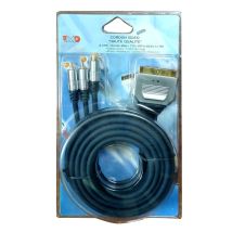 Cavo S-vhs Di Alta Qualità Scart 1 Maschio / 2 Rca Maschio 1yc + 3 M