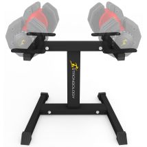 Homeology Strongology Durable Steel Floor Stand For Urban Adjustable Dumbbells, Space Saver Adjustable Weights Rack