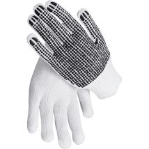 Guantes de manipulación T9 – Guantes de punto de poliéster – EN 388:2003 – Color blanco con botones negros