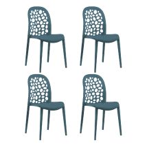 Sedia In Polipropilene Blu Ristorante Trattoria Bar Pub Moderna Casa Giardino Esterno Interno Laura Set 4 Pezzi