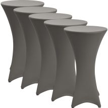Stretch Housse Pour Table Haute De Bistrot, Ø70-75cm, Anthracite, Set De 5 Pièces