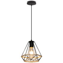 Norcks - Lámparas De Colgar Nostalgia Clásica Lámpara De Techo De Diamante De Cuerda De Cáñamo 20cm Araña Retro Industrial Negra Para Dormitorio Tipo 