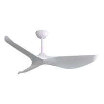 Ventilateur De Plafond Intérieur De 52" Avec Télécommande À 6 Vitesses 3 Pales Abs,moteur Dc Silencieux Blanc Pour Salon