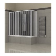 Box Doccia Per Vasca A Soffietto In Pvc Angolare 2 Lati Sopravasca Pieghevole - Misura 70x160