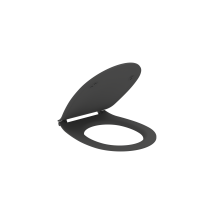 Asiento De Inodoro Negro Mate Con Tecnología Soft Close Ercos Kite Bsktek0001 Negro Mate