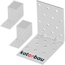 Kotarbau 25 Pièces Équerre De Fixation - Acier Galvanisé - 80 X 80 X 60 Mm - Argent - Renfort D'Angle Métal - Équerre De Fixation Renforcée - 90 