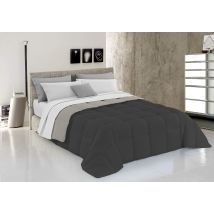Italian Bed Linen Trapunta Invernale Elegant Microfibra, Grigio Scuro/grigio Chiaro, 1 Piazza