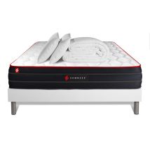 Komplettpaket Bett - Matratze 160x200 Cm + Boxspringbett (monoblock) + 2 Kopfkissen + Bettdecke - Boost