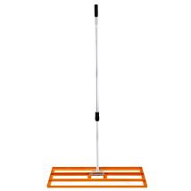 Livellatrice 100cm X 32cm Rastrello Livellatore Leggero Acciaio Zincato Alluminio Arancione 1,2 - 1,9m Manico Estensibile Facile Impugnatura Attrezzo 