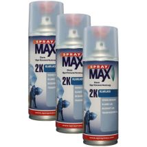 Lot De 3 Bombes De Vernis De Finition - Automobile - Brillant - 2k Spray Max - 400ml
