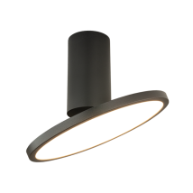 Plafonnier Led Orientable D200 12w Noir Sablé Zambelis 25304 - 120 Deg - Blanc Chaud - 3000k